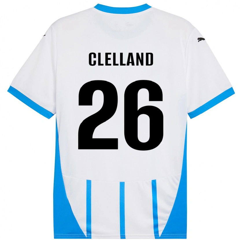 Danxen Niño Camiseta Lana Clelland #26 Blanco Azul 2ª Equipación 2024/25 La Camisa