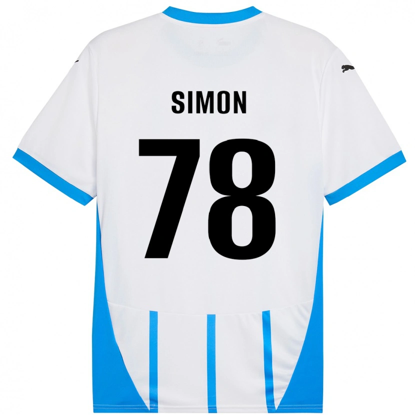 Danxen Niño Camiseta Bénédicte Simon #78 Blanco Azul 2ª Equipación 2024/25 La Camisa