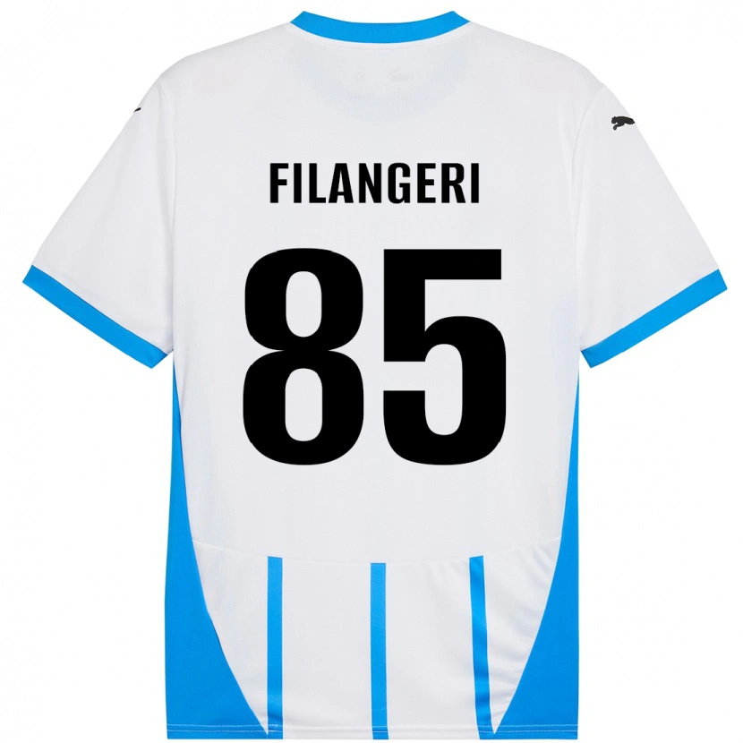 Danxen Niño Camiseta Maria Luisa Filangeri #85 Blanco Azul 2ª Equipación 2024/25 La Camisa