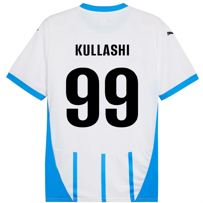 Danxen Niño Camiseta Loreta Kullashi #99 Blanco Azul 2ª Equipación 2024/25 La Camisa
