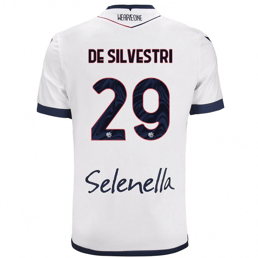 Danxen Niño Camiseta Lorenzo De Silvestri #29 Blanco Azul Real 2ª Equipación 2024/25 La Camisa