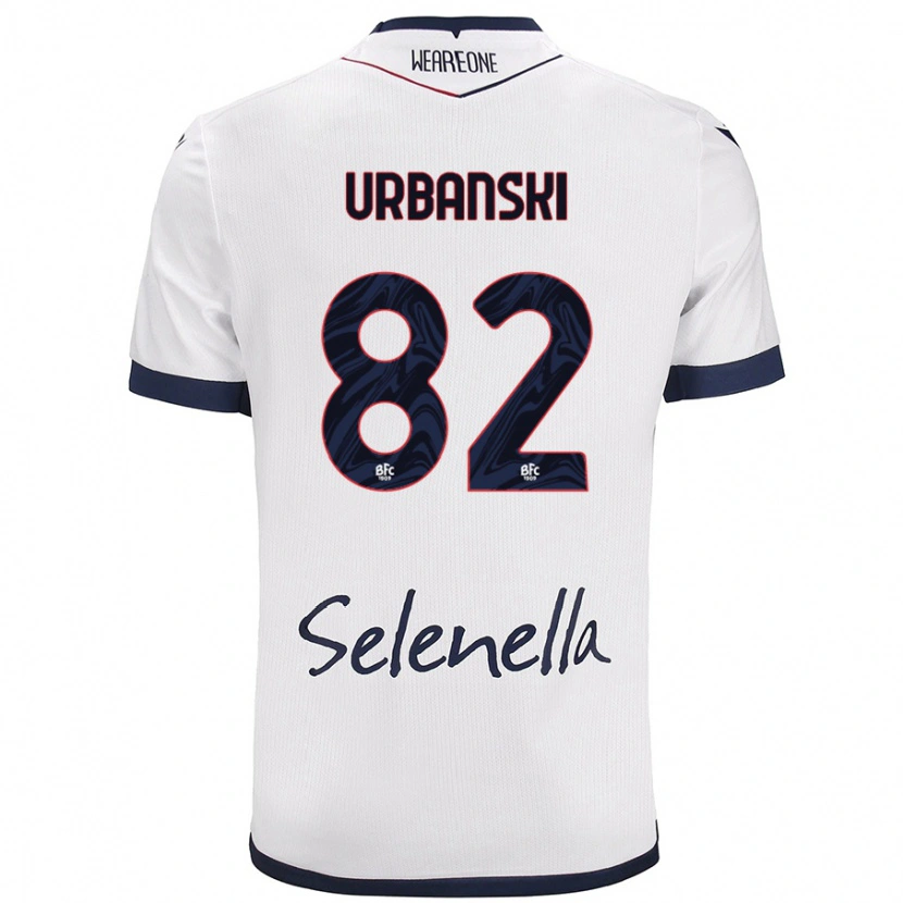 Danxen Niño Camiseta Kacper Urbanski #82 Blanco Azul Real 2ª Equipación 2024/25 La Camisa
