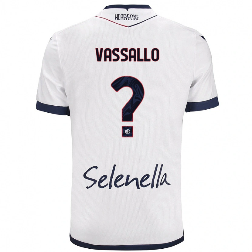 Danxen Niño Camiseta Giacomo Vassallo #0 Blanco Azul Real 2ª Equipación 2024/25 La Camisa