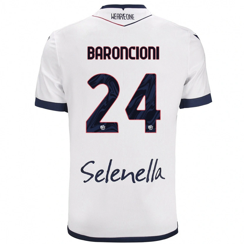 Danxen Niño Camiseta Davide Baroncioni #24 Blanco Azul Real 2ª Equipación 2024/25 La Camisa