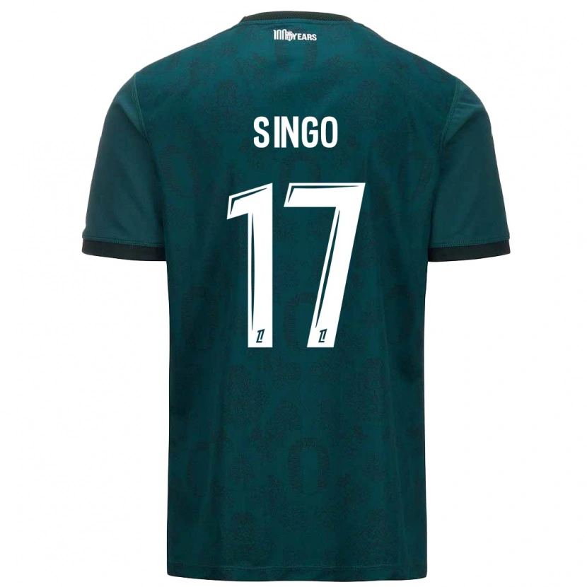 Danxen Niño Camiseta Wilfried Singo #17 Verde Oscuro 2ª Equipación 2024/25 La Camisa