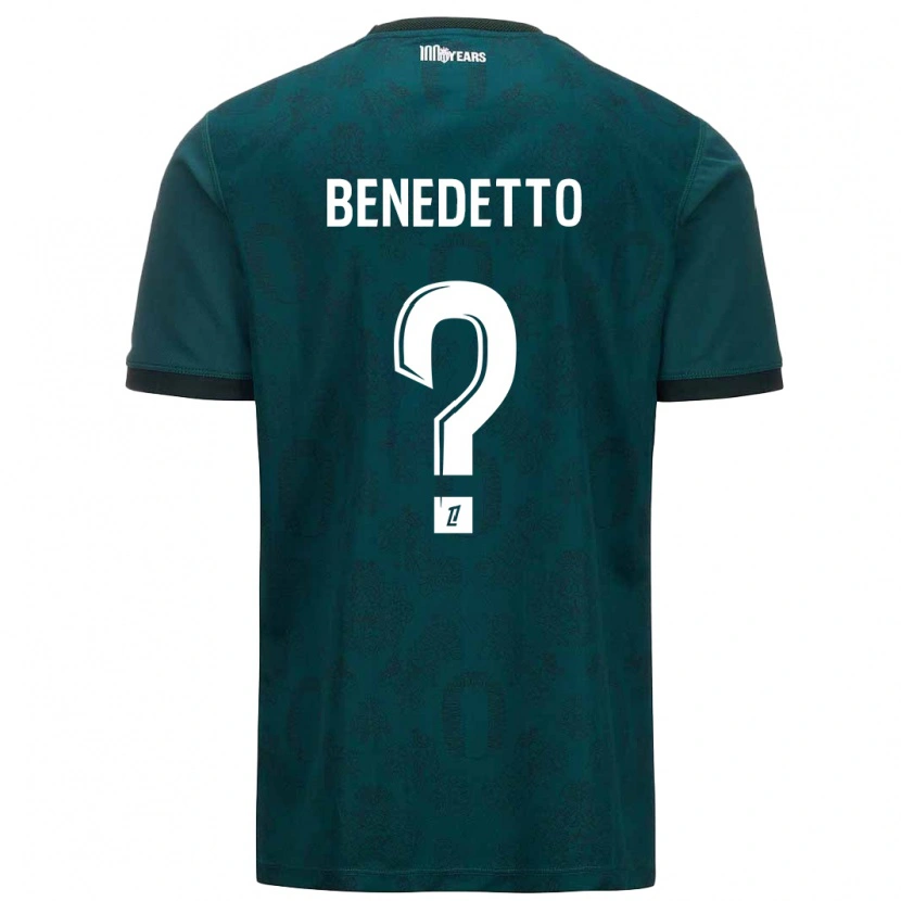 Danxen Niño Camiseta Antéo Benedetto #0 Verde Oscuro 2ª Equipación 2024/25 La Camisa