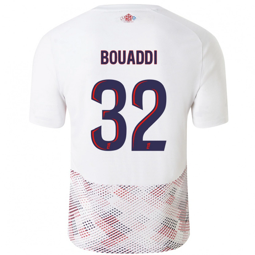 Danxen Niño Camiseta Ayyoub Bouaddi #32 Blanco Azul Real 2ª Equipación 2024/25 La Camisa