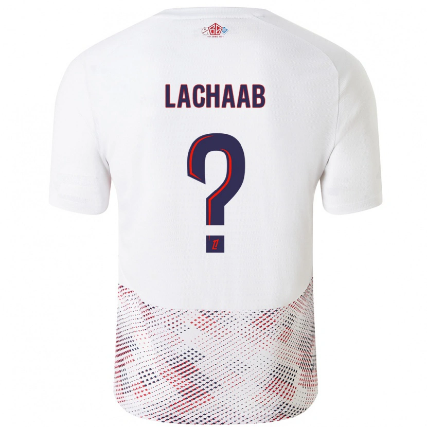 Danxen Niño Camiseta Younes Lachaab #0 Blanco Azul Real 2ª Equipación 2024/25 La Camisa