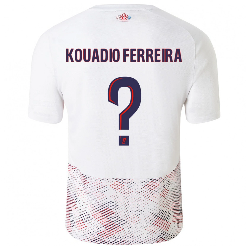 Danxen Niño Camiseta Wilfrid Kouadio Ferreira #0 Blanco Azul Real 2ª Equipación 2024/25 La Camisa