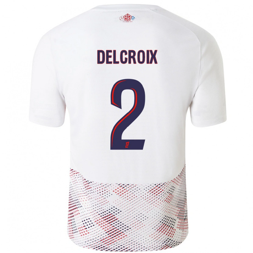 Danxen Niño Camiseta Céleste Delcroix #2 Blanco Azul Real 2ª Equipación 2024/25 La Camisa