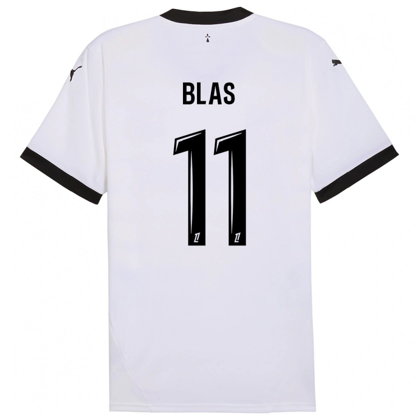 Danxen Niño Camiseta Ludovic Blas #11 Blanco Negro 2ª Equipación 2024/25 La Camisa