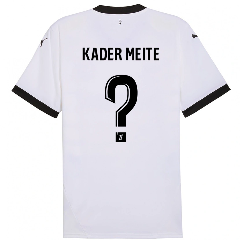 Danxen Niño Camiseta Mohamed Kader Meïté #0 Blanco Negro 2ª Equipación 2024/25 La Camisa