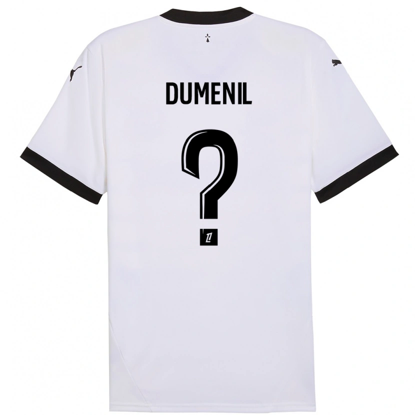 Danxen Niño Camiseta Kylian Dumenil #0 Blanco Negro 2ª Equipación 2024/25 La Camisa