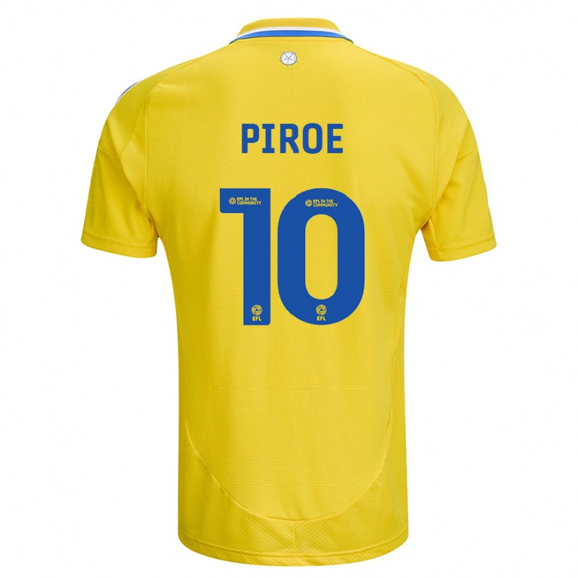 Danxen Niño Camiseta Joël Piroe #10 Amarillo Azul 2ª Equipación 2024/25 La Camisa