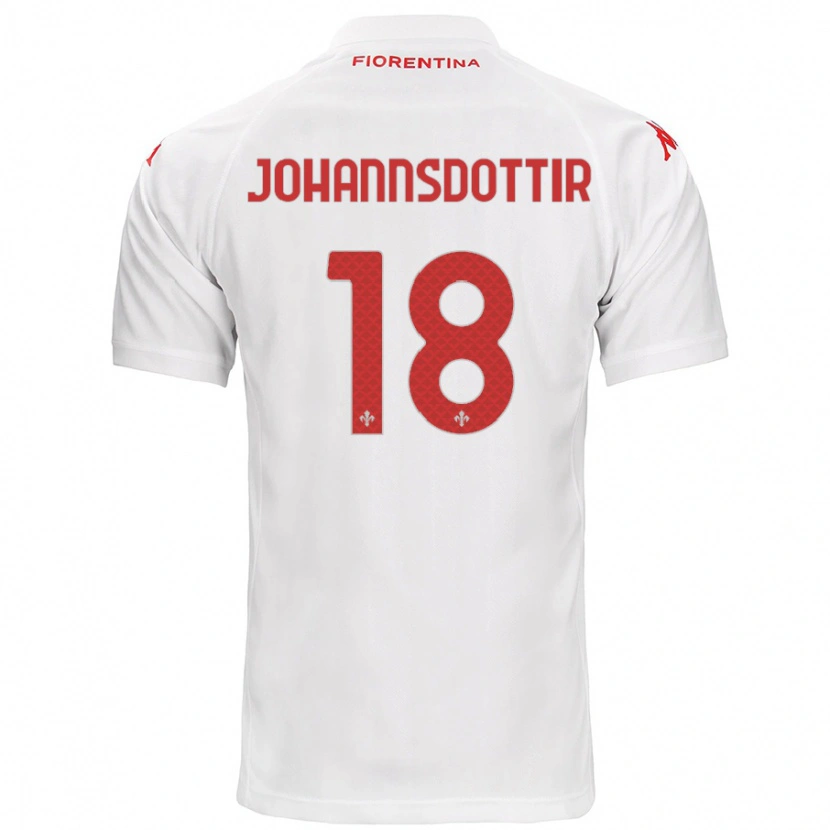 Danxen Niño Camiseta Alexandra Jóhannsdóttir #18 Blanco 2ª Equipación 2024/25 La Camisa