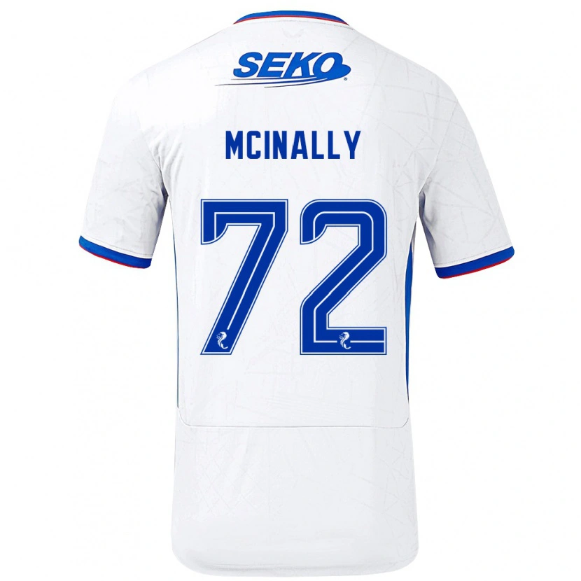 Danxen Niño Camiseta Darren Mcinally #72 Blanco Azul 2ª Equipación 2024/25 La Camisa