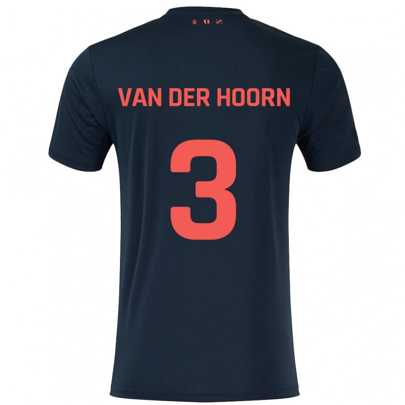 Danxen Niño Camiseta Mike Van Der Hoorn #3 Negro Rojo 2ª Equipación 2024/25 La Camisa