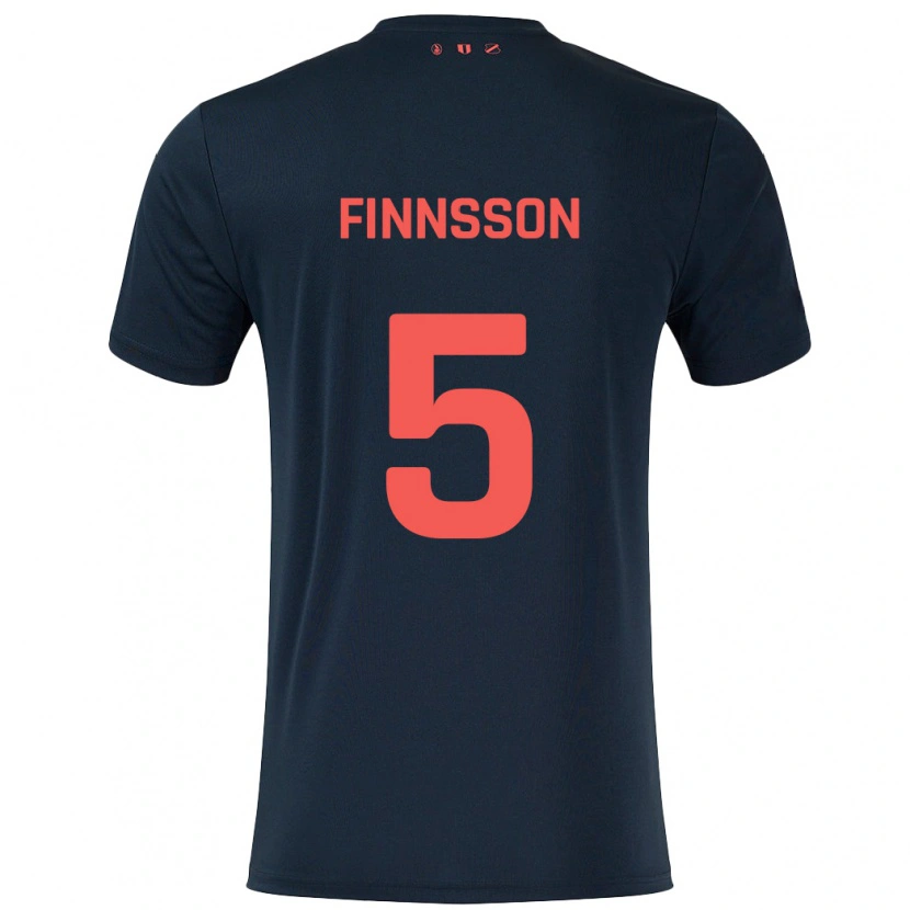 Danxen Niño Camiseta Kolbeinn Finnsson #5 Negro Rojo 2ª Equipación 2024/25 La Camisa