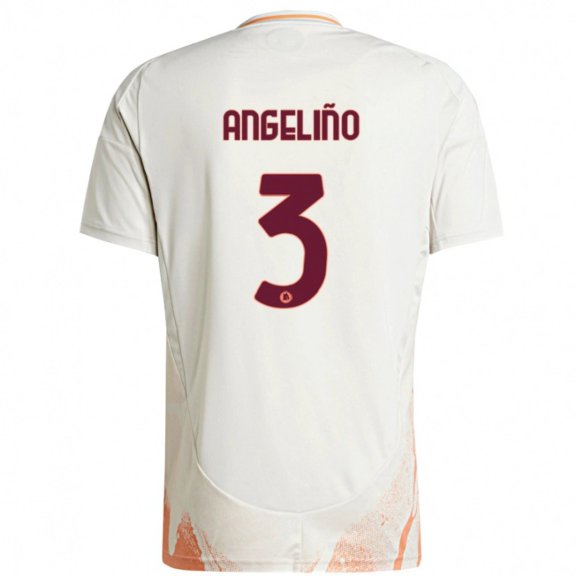 Danxen Niño Camiseta Angeliño #3 Crema Blanco Naranja 2ª Equipación 2024/25 La Camisa
