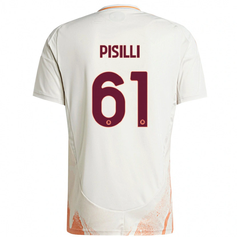 Danxen Niño Camiseta Niccolò Pisilli #61 Crema Blanco Naranja 2ª Equipación 2024/25 La Camisa