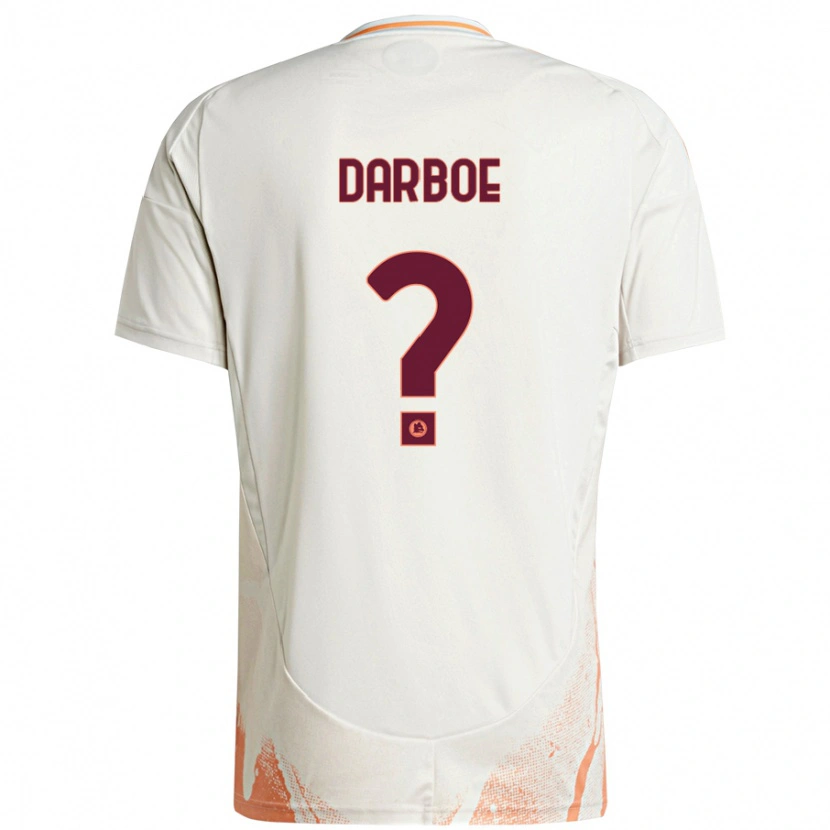 Danxen Niño Camiseta Balagie Darboe #0 Crema Blanco Naranja 2ª Equipación 2024/25 La Camisa
