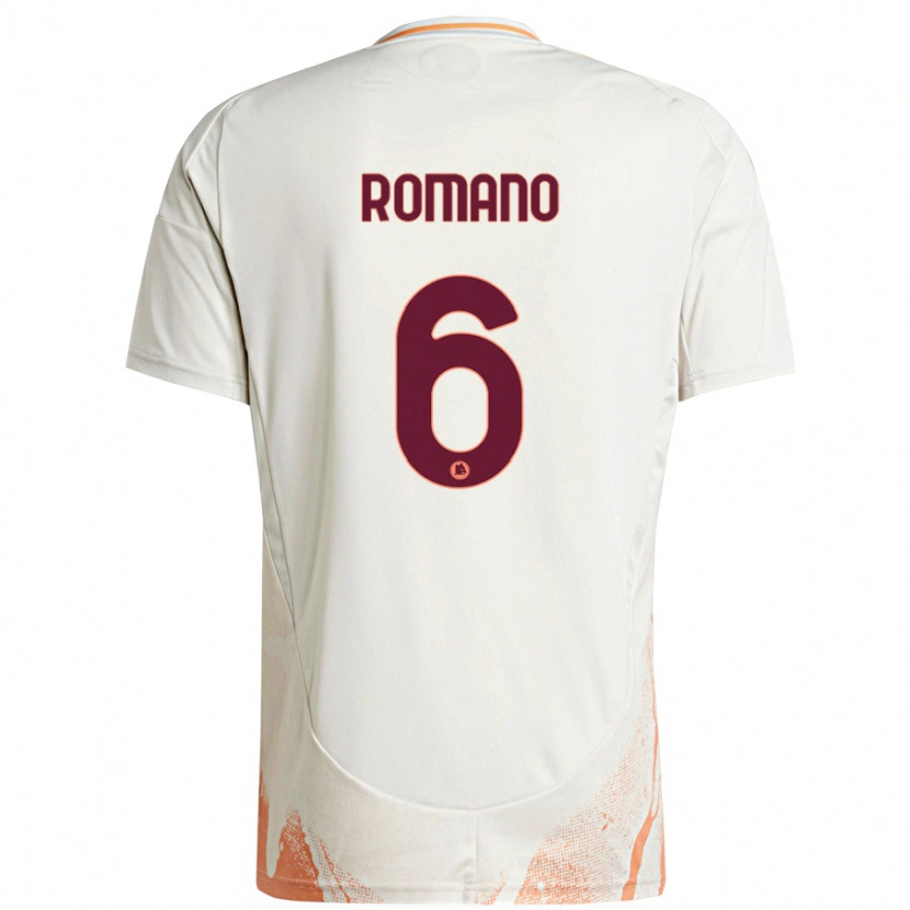 Danxen Niño Camiseta Alessandro Romano #6 Crema Blanco Naranja 2ª Equipación 2024/25 La Camisa