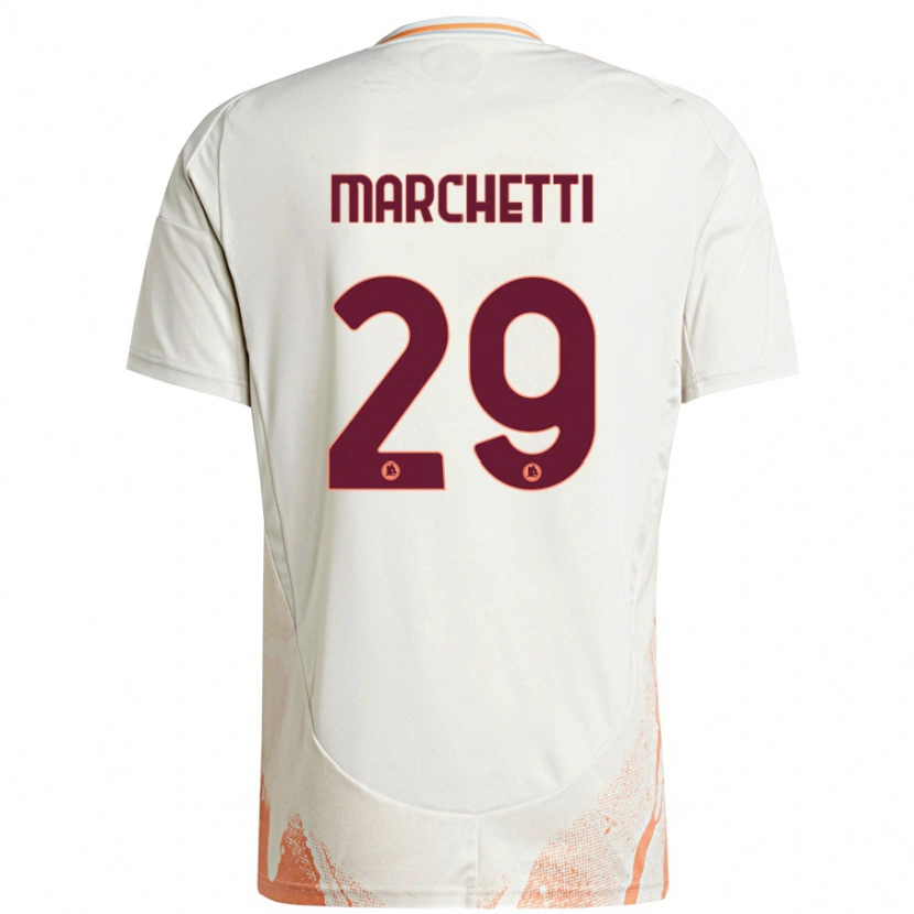 Danxen Niño Camiseta Tommaso Marchetti #29 Crema Blanco Naranja 2ª Equipación 2024/25 La Camisa