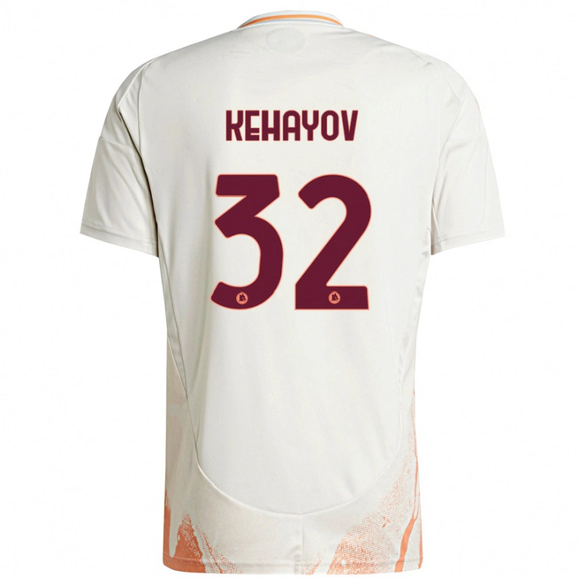 Danxen Niño Camiseta Atanas Kehayov #32 Crema Blanco Naranja 2ª Equipación 2024/25 La Camisa