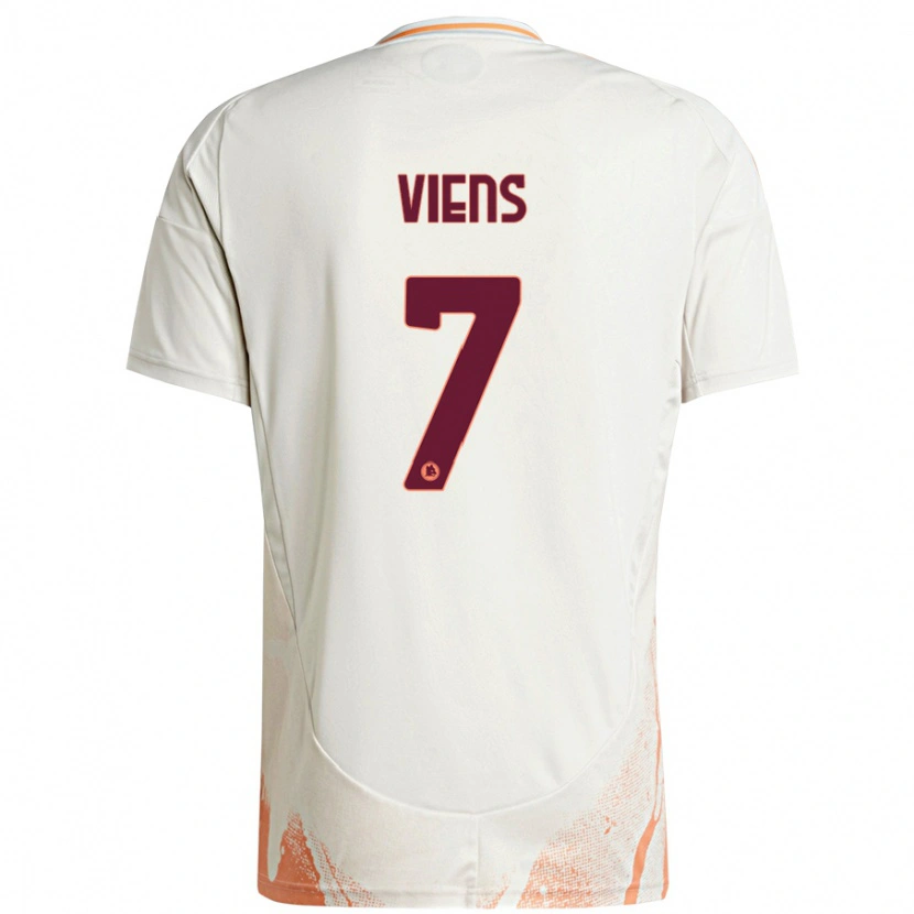 Danxen Niño Camiseta Evelyne Viens #7 Crema Blanco Naranja 2ª Equipación 2024/25 La Camisa