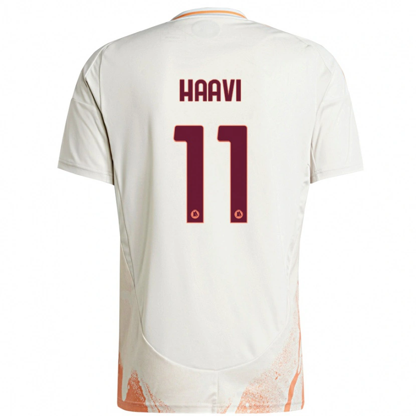 Danxen Niño Camiseta Emilie Haavi #11 Crema Blanco Naranja 2ª Equipación 2024/25 La Camisa