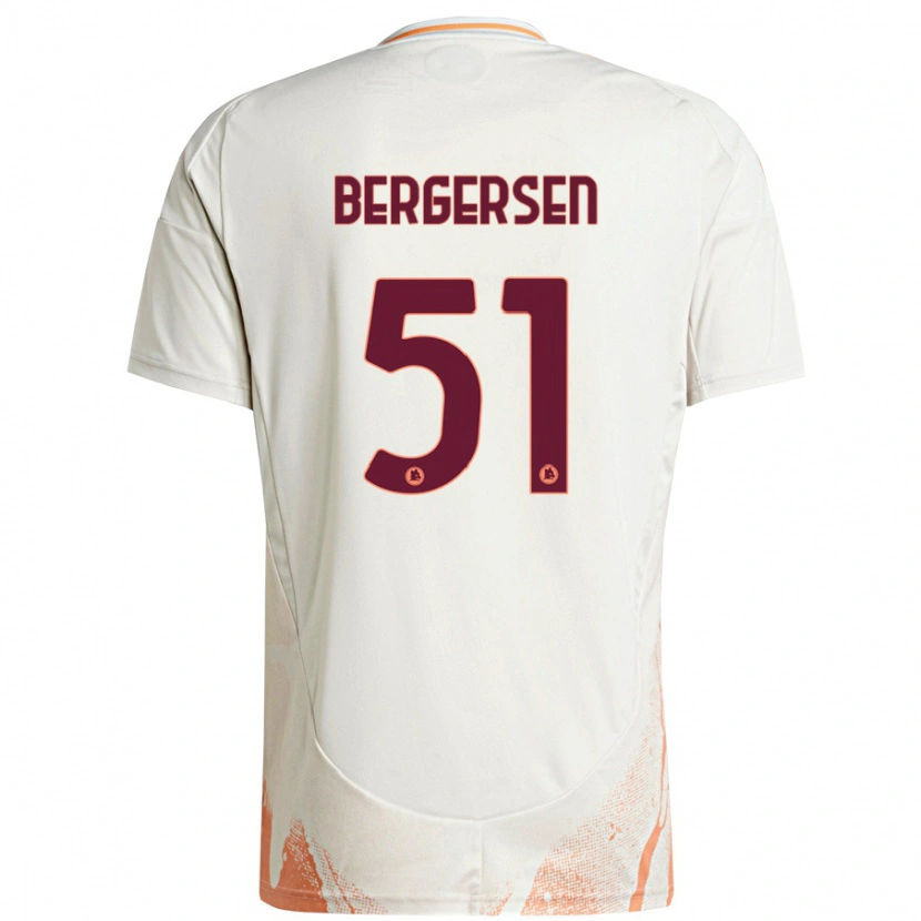 Danxen Niño Camiseta Mina Bergersen #51 Crema Blanco Naranja 2ª Equipación 2024/25 La Camisa