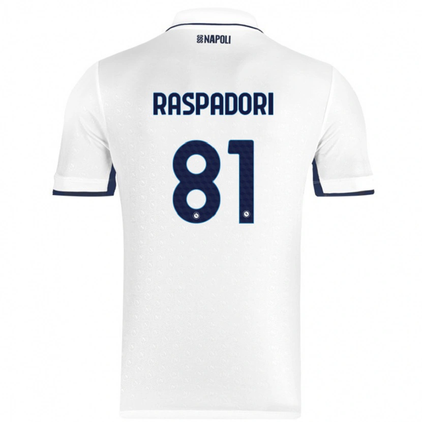 Danxen Niño Camiseta Giacomo Raspadori #81 Blanco Azul Real 2ª Equipación 2024/25 La Camisa