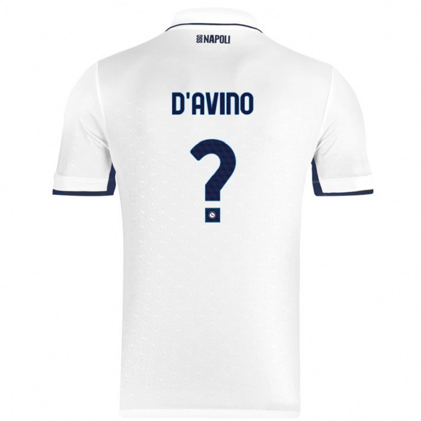 Danxen Niño Camiseta Luigi D'avino #0 Blanco Azul Real 2ª Equipación 2024/25 La Camisa
