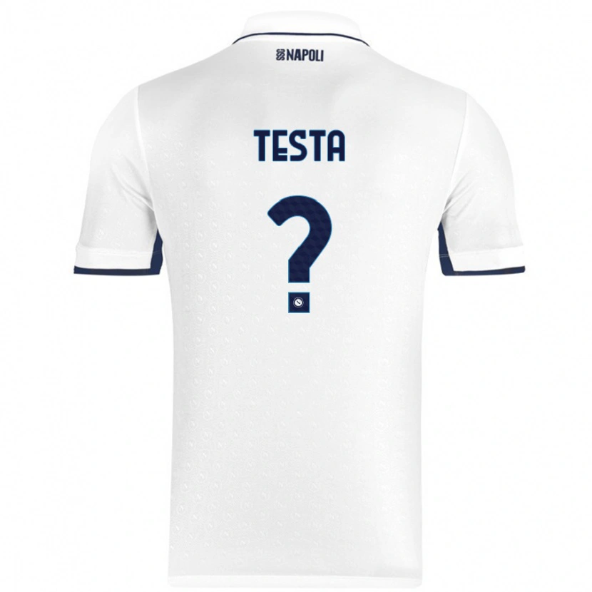 Danxen Niño Camiseta Vincenzo Testa #0 Blanco Azul Real 2ª Equipación 2024/25 La Camisa
