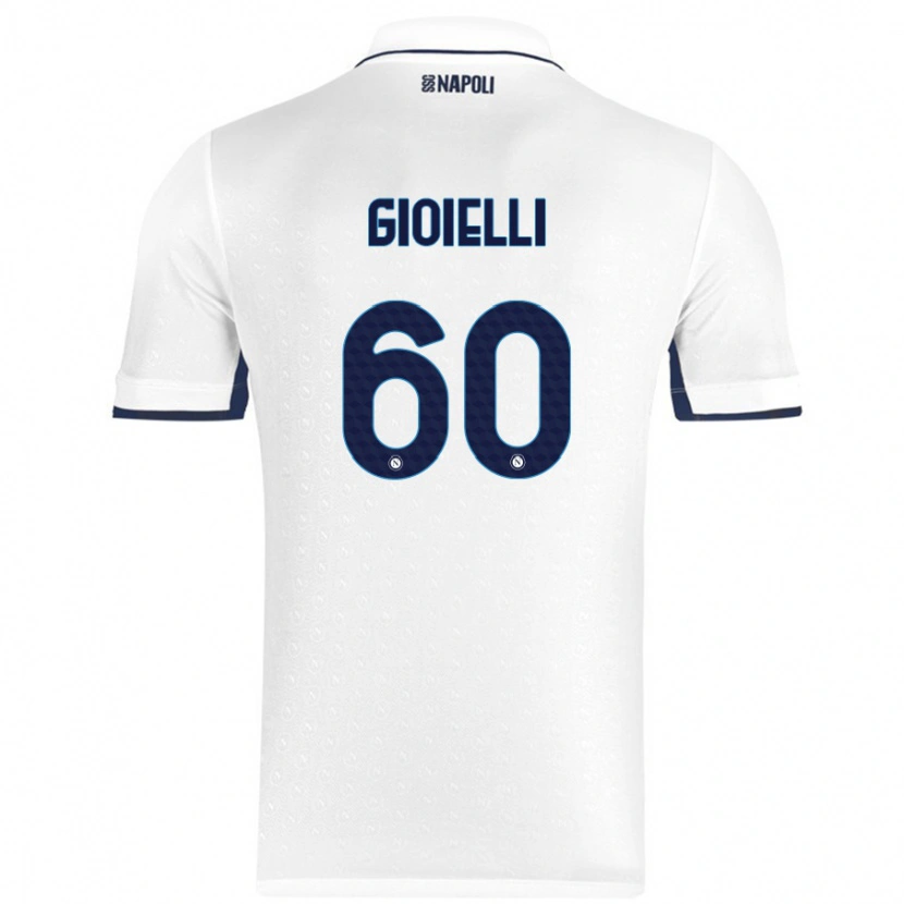 Danxen Niño Camiseta Francesco Gioielli #60 Blanco Azul Real 2ª Equipación 2024/25 La Camisa