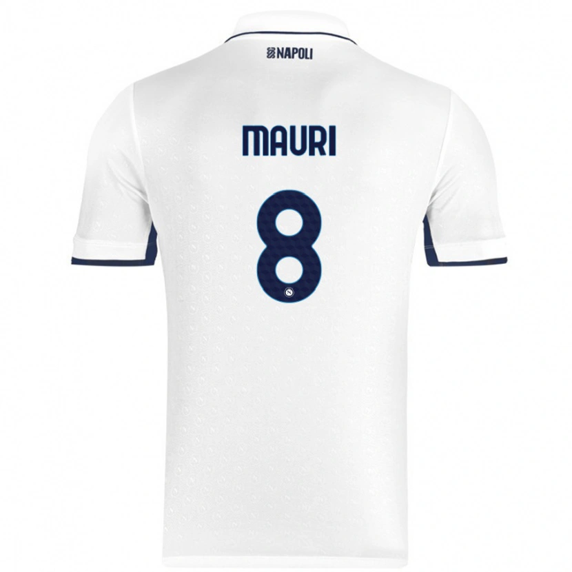 Danxen Niño Camiseta Claudia Mauri #8 Blanco Azul Real 2ª Equipación 2024/25 La Camisa
