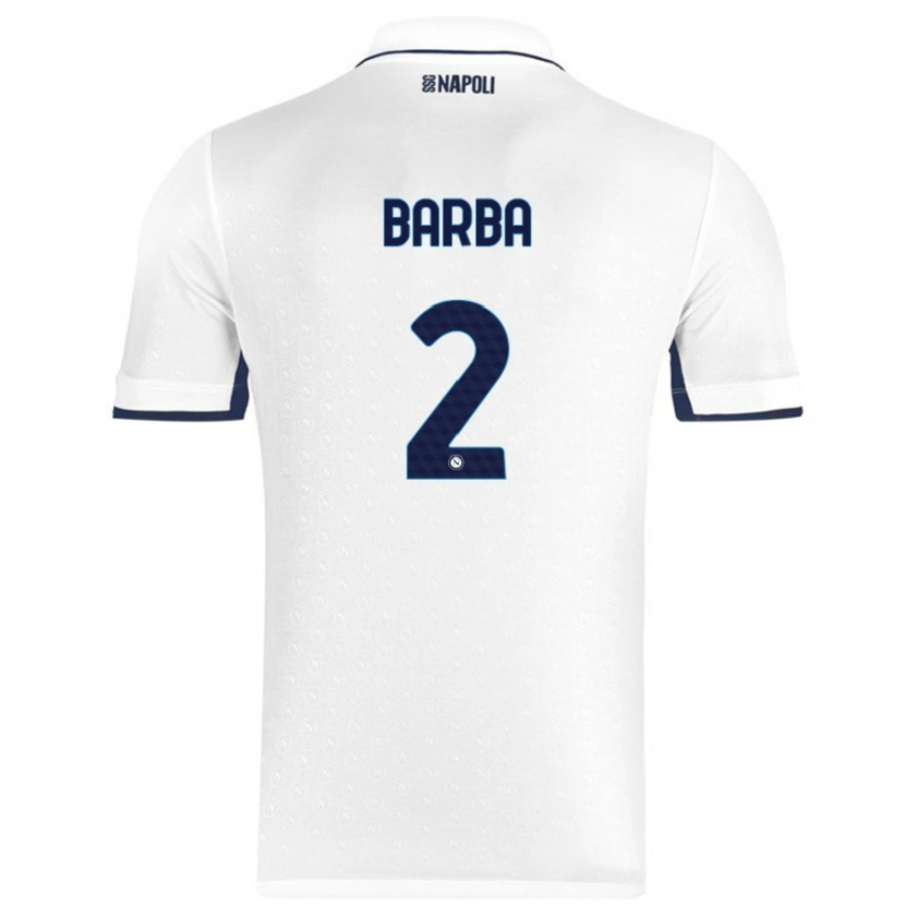 Danxen Niño Camiseta Benedetto Barba #2 Blanco Azul Real 2ª Equipación 2024/25 La Camisa