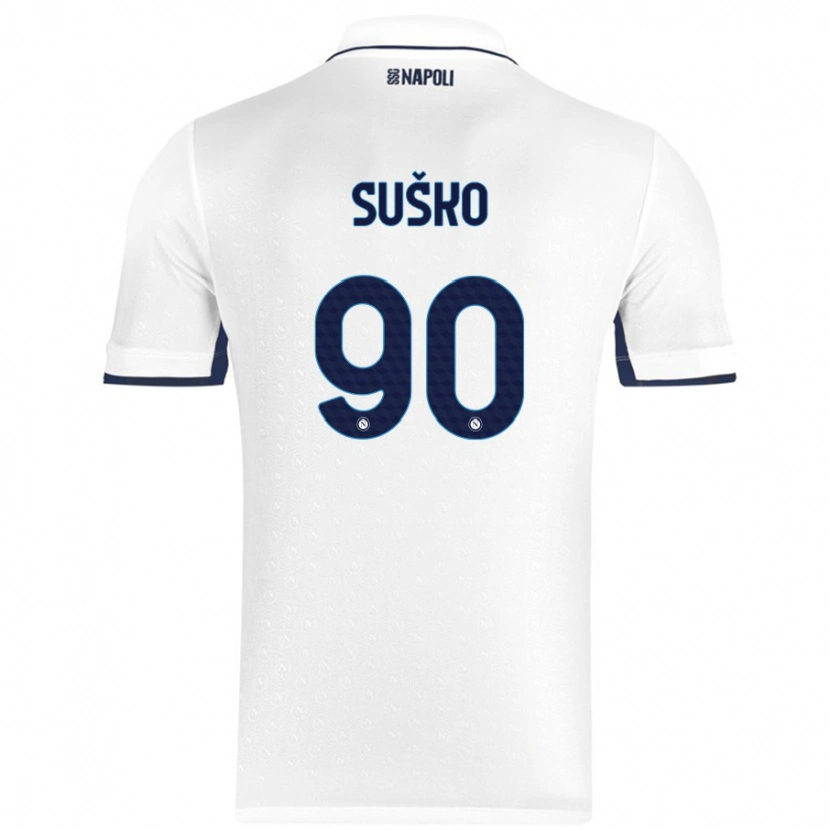 Danxen Niño Camiseta Daniel Suško #90 Blanco Azul Real 2ª Equipación 2024/25 La Camisa