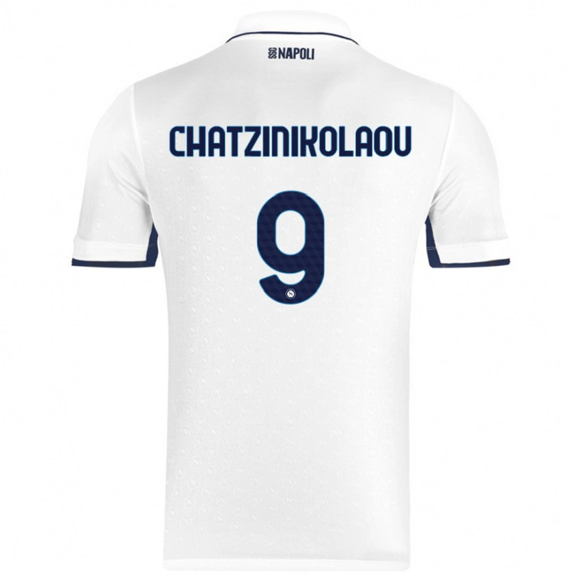 Danxen Niño Camiseta Despoina Chatzinikolaou #9 Blanco Azul Real 2ª Equipación 2024/25 La Camisa