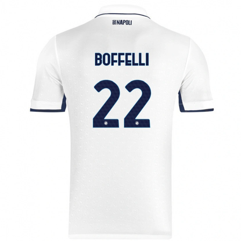 Danxen Niño Camiseta Valerio Boffelli #22 Blanco Azul Real 2ª Equipación 2024/25 La Camisa