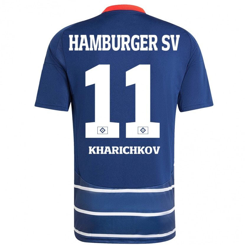 Danxen Niño Camiseta Valentyn Kharichkov #11 Azul Oscuro 2ª Equipación 2024/25 La Camisa