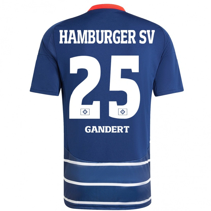 Danxen Niño Camiseta Jeremy Gandert #25 Azul Oscuro 2ª Equipación 2024/25 La Camisa