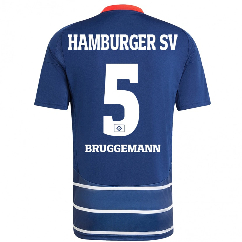 Danxen Niño Camiseta Nina Brüggemann #5 Azul Oscuro 2ª Equipación 2024/25 La Camisa