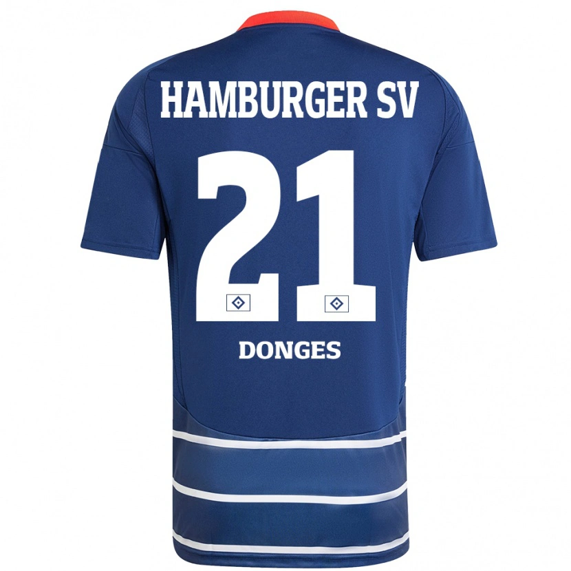 Danxen Niño Camiseta Jaqueline Dönges #21 Azul Oscuro 2ª Equipación 2024/25 La Camisa