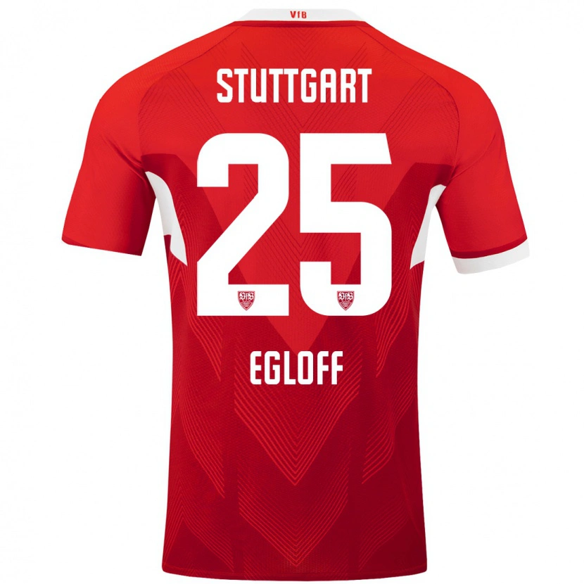 Danxen Niño Camiseta Lilian Egloff #25 Rojo Blanco 2ª Equipación 2024/25 La Camisa