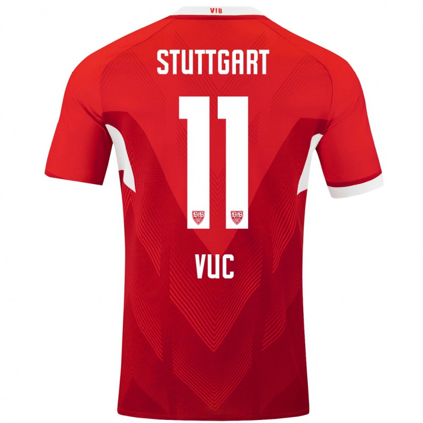 Danxen Niño Camiseta Patrick Vuc #11 Rojo Blanco 2ª Equipación 2024/25 La Camisa