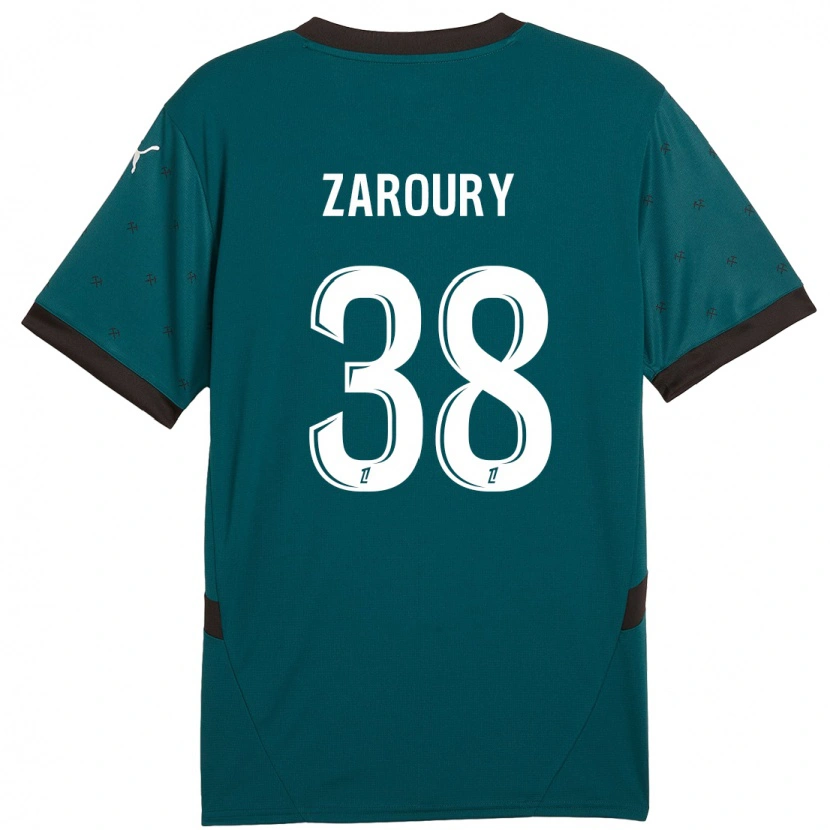 Danxen Niño Camiseta Anass Zaroury #38 Verde Oscuro 2ª Equipación 2024/25 La Camisa