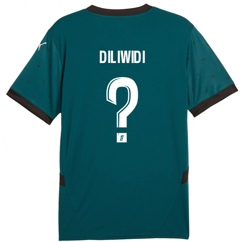 Danxen Niño Camiseta Kembo Diliwidi #0 Verde Oscuro 2ª Equipación 2024/25 La Camisa
