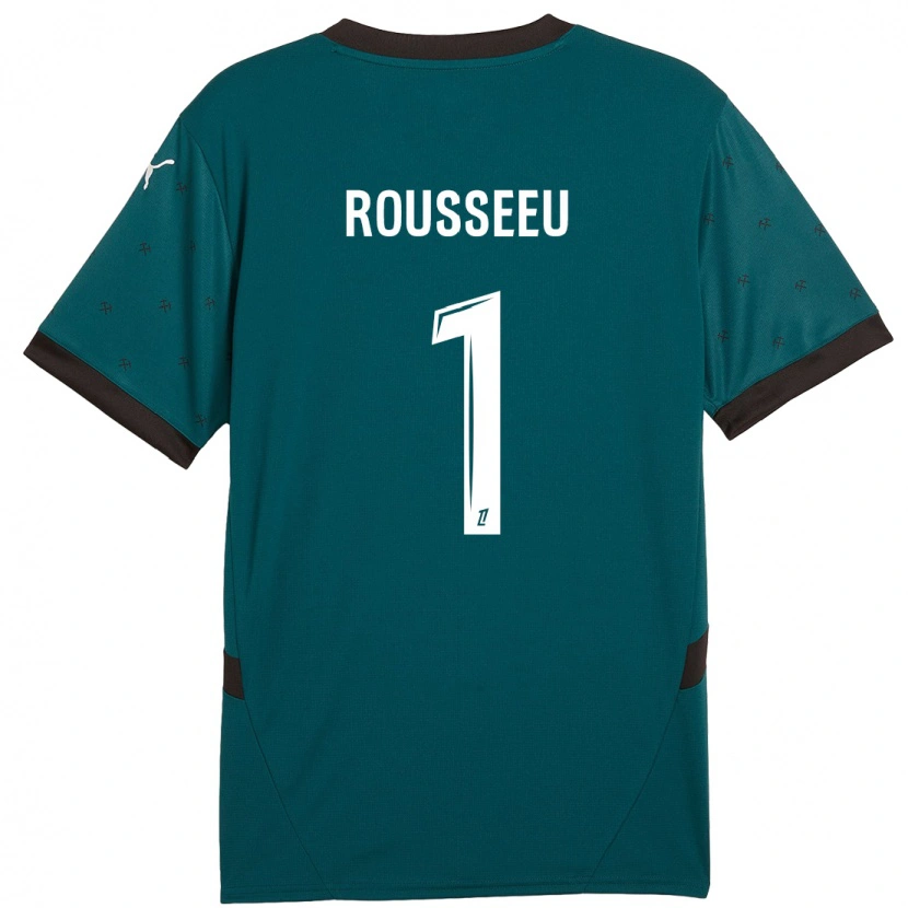 Danxen Niño Camiseta Justine Rousseeu #1 Verde Oscuro 2ª Equipación 2024/25 La Camisa