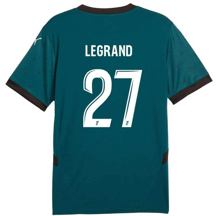 Danxen Niño Camiseta Bérénice Legrand #27 Verde Oscuro 2ª Equipación 2024/25 La Camisa